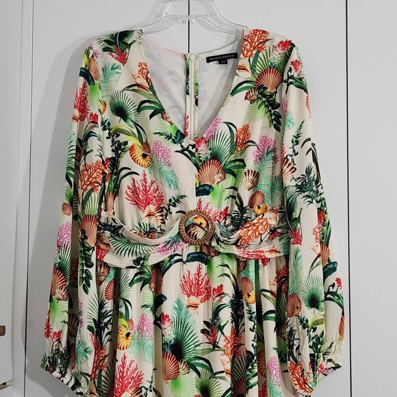 Boston Proper Long Sleeve Maxi Dress Women's Size 16 V-Neck Empire Waist - Picture 4 of 7